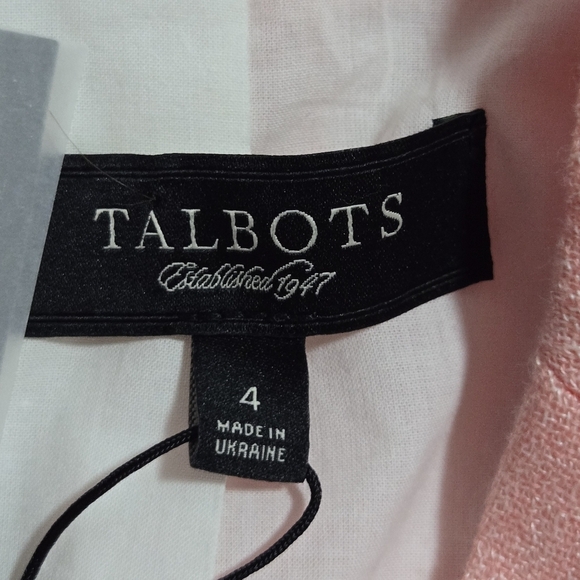 Talbots Womens Pink Linen Blend Single Breasted Lined Blazer Size 4 - Picture 11 of 12
